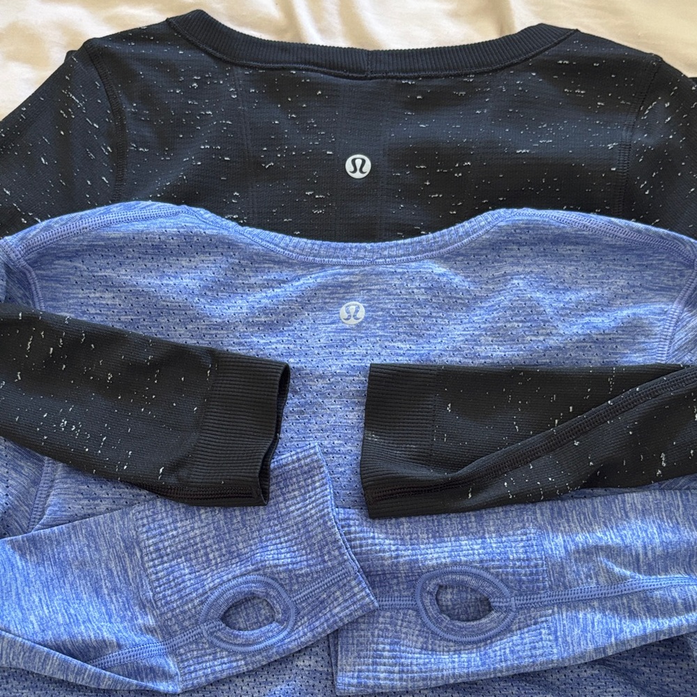 lululemon athletica Long Sleeve Tops - Black and Blue